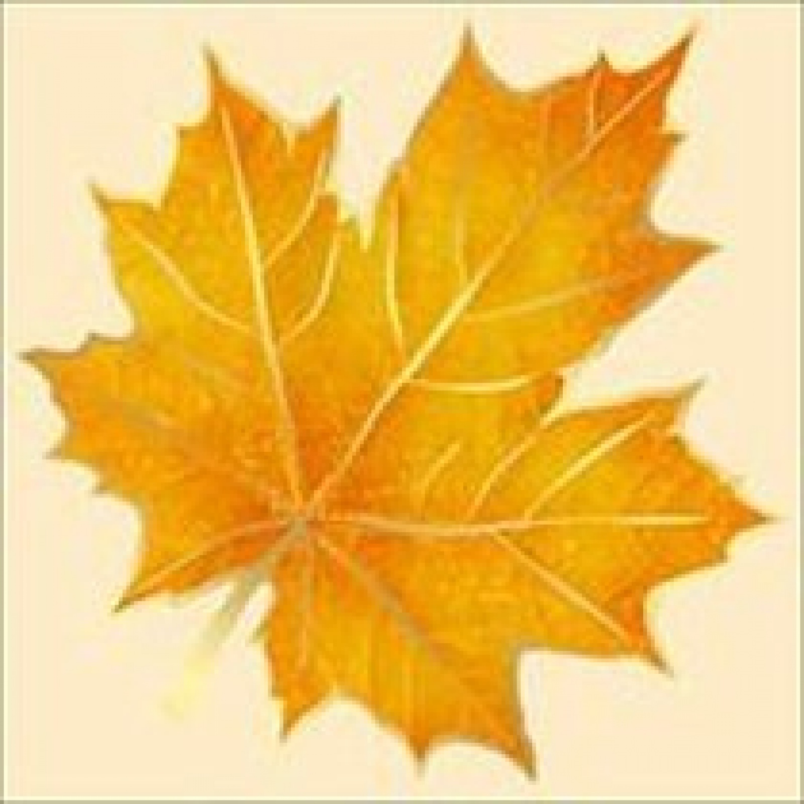 Листик для украшения оранжевый 03