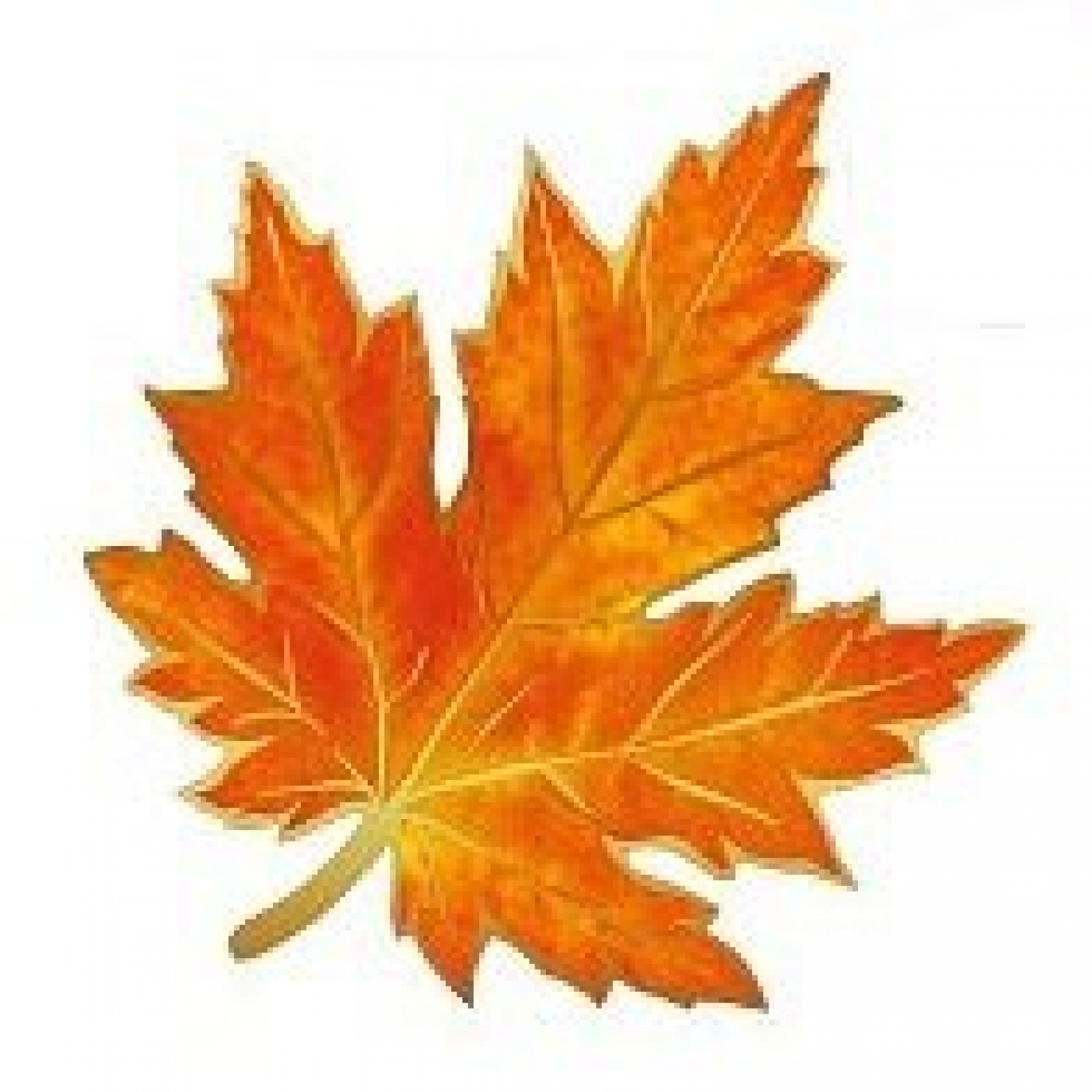 Листик для украшения оранжевый 01