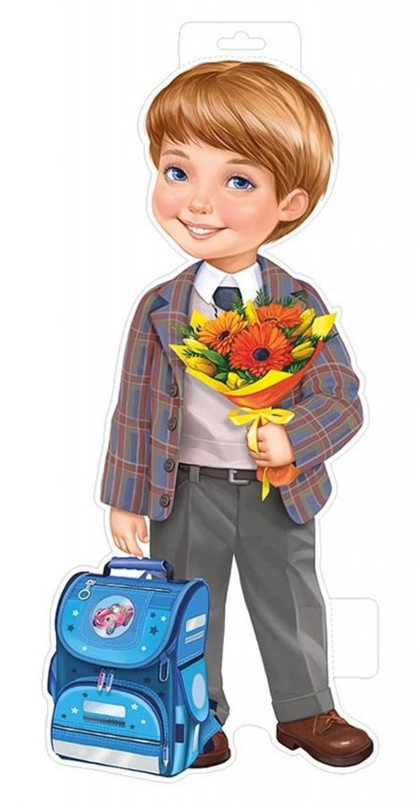 Мальчик с синим рюкзаком (Плакат А3)