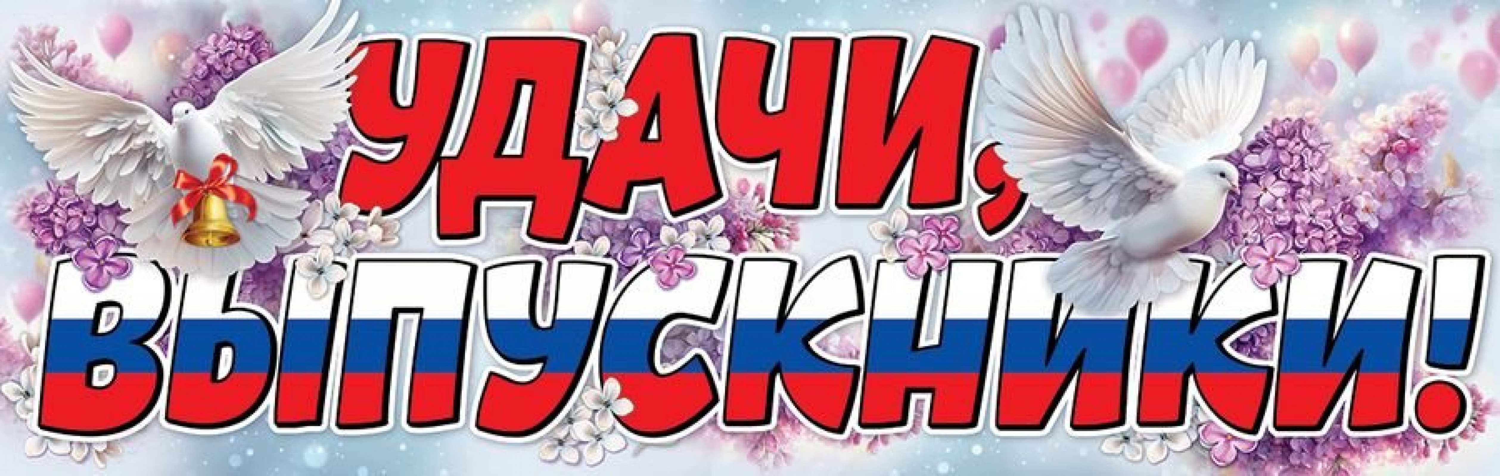 Плакат-полоска Удачи, выпускники