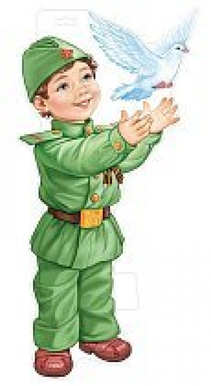 Мальчик в пилотке с голубем (плакат А3)