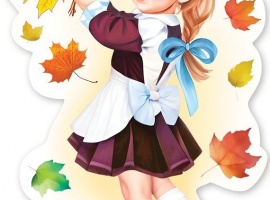 Плакат двухсторонний вырубной «Девочка с синим бантом», размер А3 (29,5см*42см), плот...