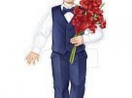 Плакат двухсторонний вырубной «Мальчик в жилетке», размер А3 (29,5см*42см), плотность...