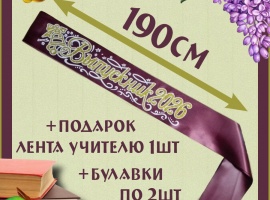 Ленты выпускникам&nbsp;2026&nbsp;атласные с 3d нанесением.
Цвет бордовый, надпись золотистая, блё...