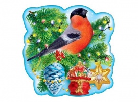 Птичка для украшения учебного кабинета зимой.
