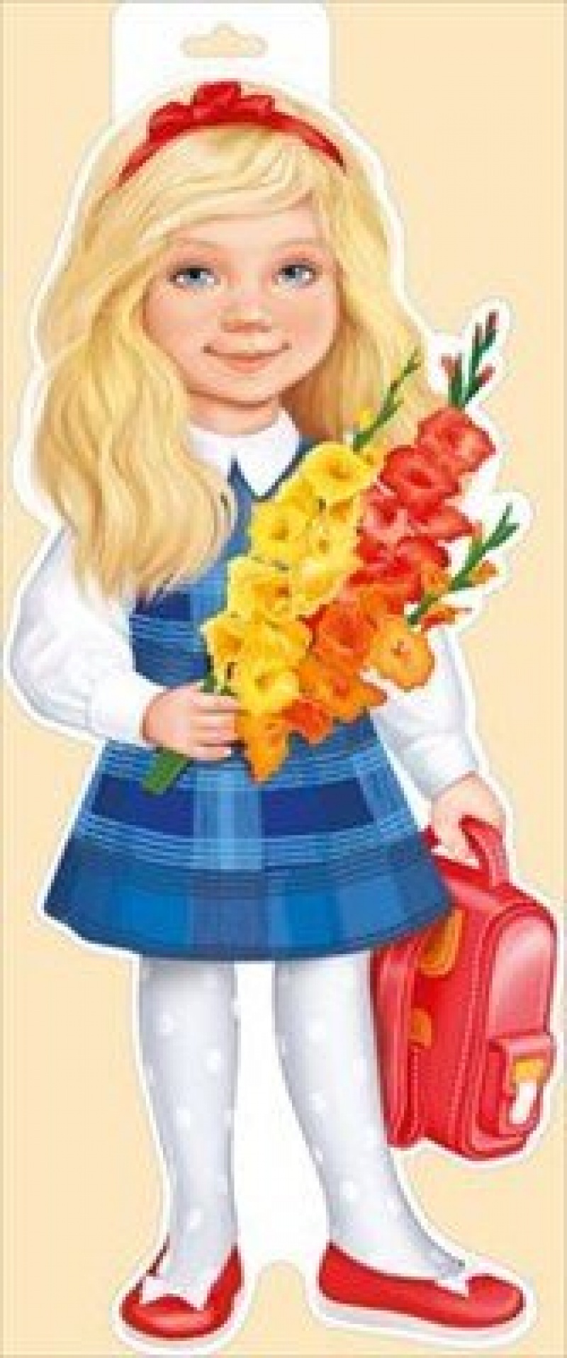 Девочка с красным ранцем (Плакат А3)